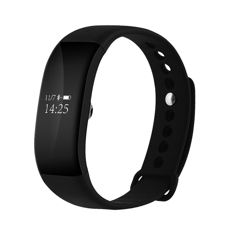V66 Waterproof Fitness Tracker Pedometer IP67 Sport Gym Step Counter Heart Rate Monitor Health Wrist Pedometers For Android IOS: Black