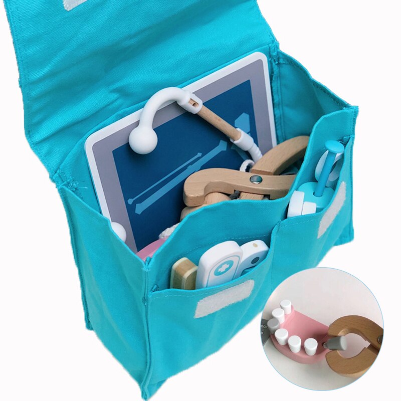 Kinderen Houten Doctor Case Rollenspel Pretend Speelgoed Set Stethoscoop Otoscoop En Tandheelkundige Spiegel Doctor Rollenspel