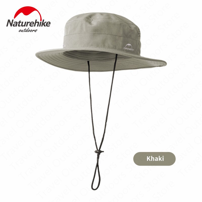Naturehike Outdoor Hiking Cap Sunscreen Hat Summer Hiking Hat Wide Brim Sunshade Fishing Cap Breathable Quick-dry Lightweight: Khaki