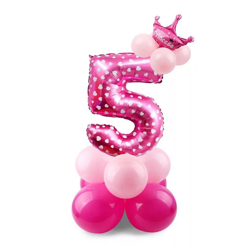 32 tommer stor foliesøjle fødselsdagsballoner luft helium nummer ballonfigurer tillykke med fødselsdagen festpynt prins og prinsesse