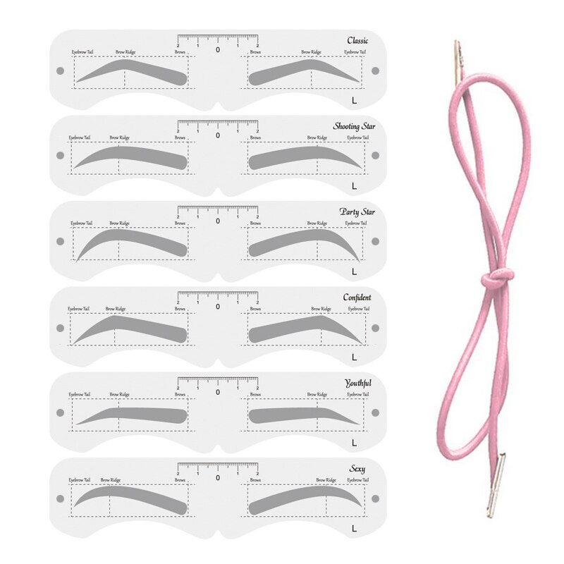 Stampo per sopracciglia riutilizzabile con elastico strumento multifunzionale per il trucco delle sopracciglia fai-da-te adatto per principianti sec88: D