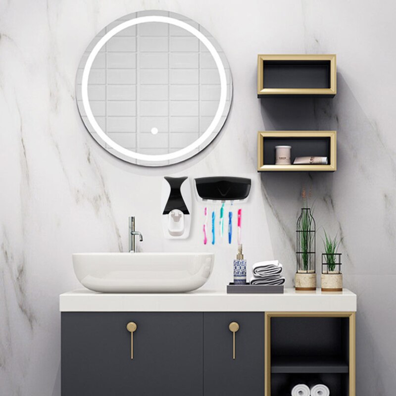 Kids Automatic Toothpaste Dispenser Squeezer Wall Mounted Rack Stand Holder Toothpaste Squeezers Bathroom Products