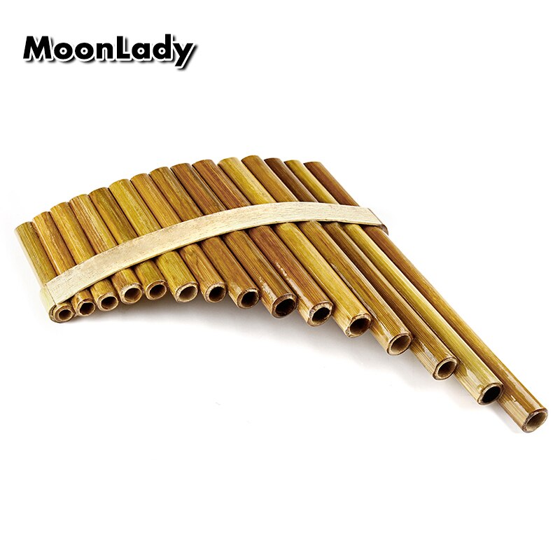 Natural Bamboo Chinese Folk Musical Instrument Pan Flute 15 Pipes G Key Woowind Instrument Panpipes Flauta Handmade Panflute