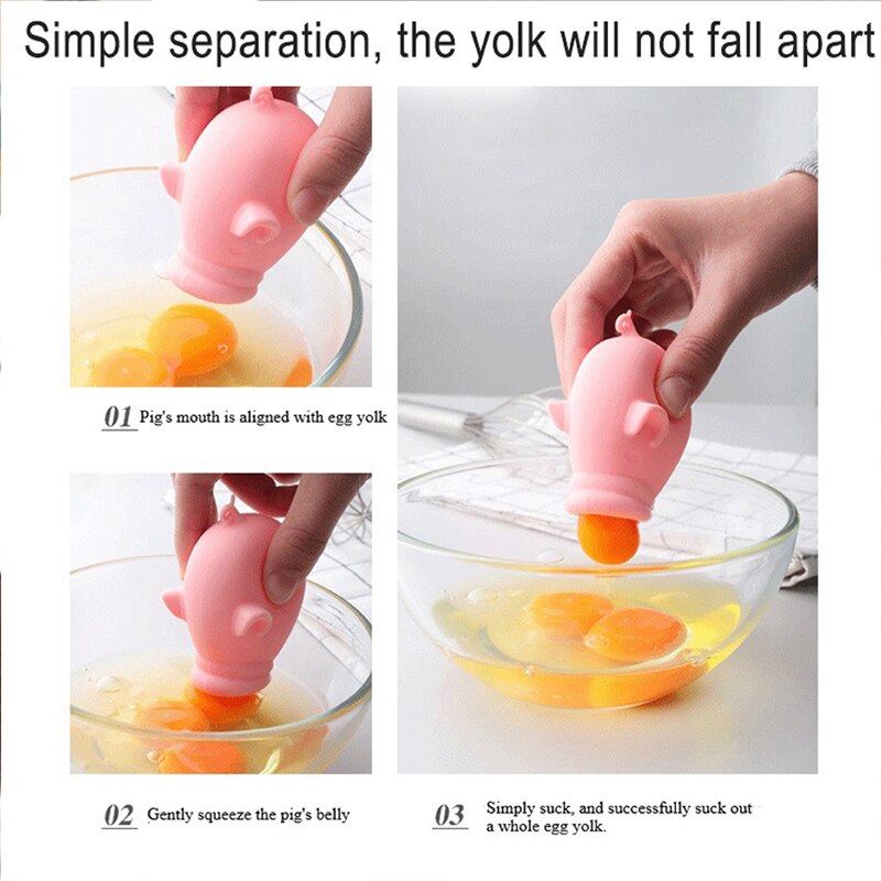 1Pc Silicone oeuf blanc séparateur cochon oeuf aspiration séparateur séparateur séparation outil cuisine outil
