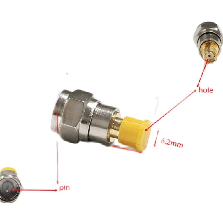 Enchufe macho F a conector hembra SMA, convertidor de adaptador coaxial RF, chapado en oro recto, , , 1 ud.