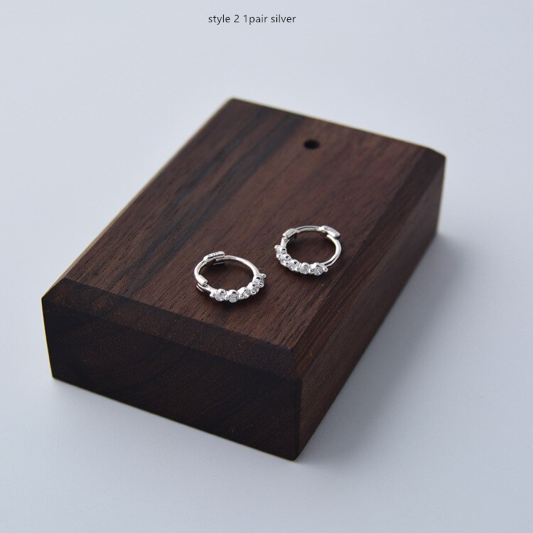 925 Sterling Zilveren Oorbellen Delicate Ronde Zirkoon Oor Ring Oor Bot Oor Gesp Wilde Persoonlijkheid Vrouw Meisje Oor Sieraden: 1pair gold style2