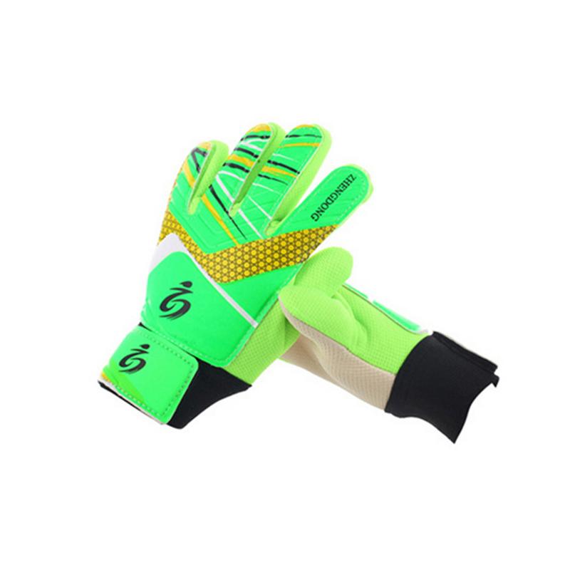 ZHENGDONG Children Soccer Goalkeeper Gloves + Leg Guard S1010 Goalkeeper Soft Gloves Size 5/6/7 Football Equipment: Green / M