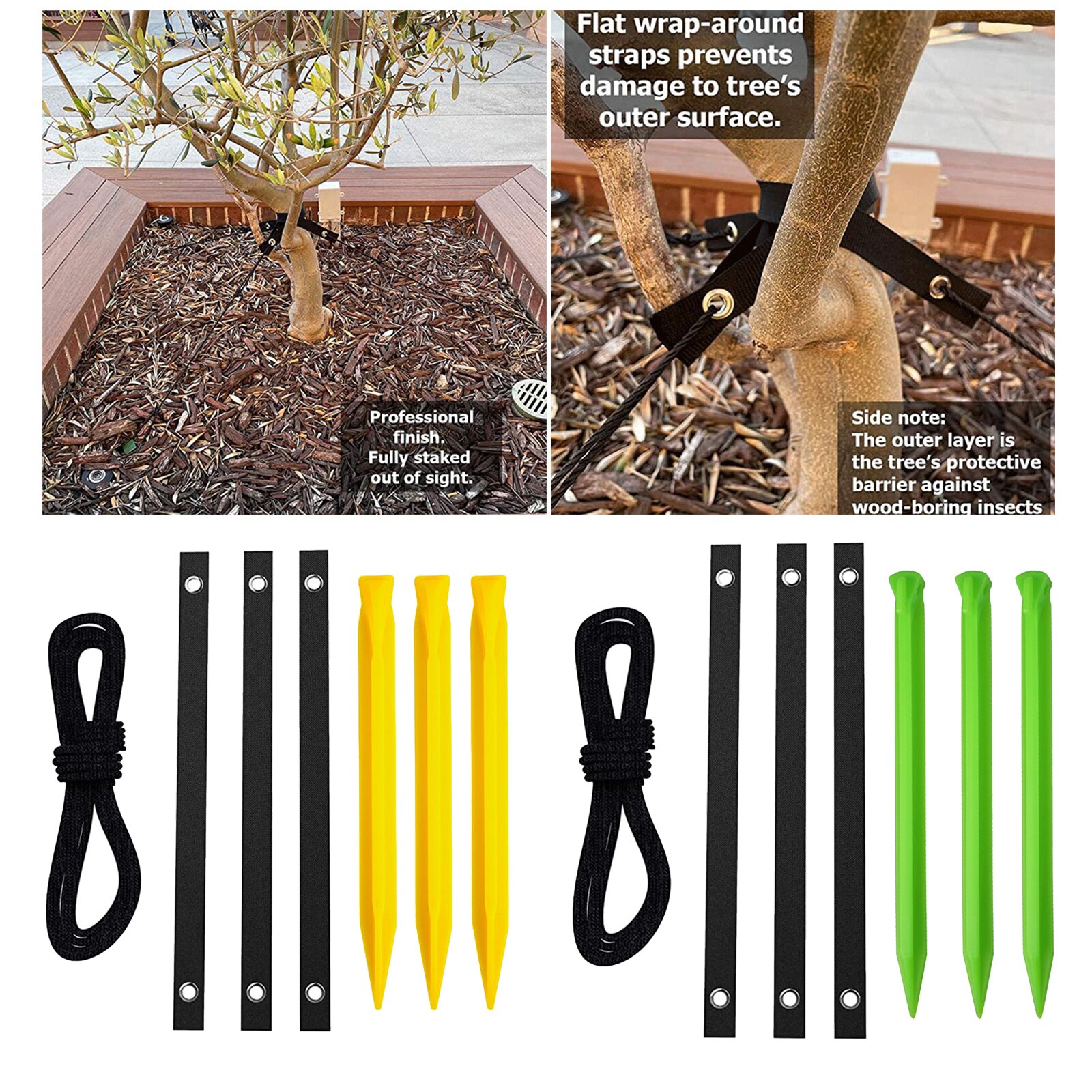 12 Inch Tree Stake Kit Anchoring Kit Anchor Support with Stake Ensures Straight and Healthy Growth for Young Trees