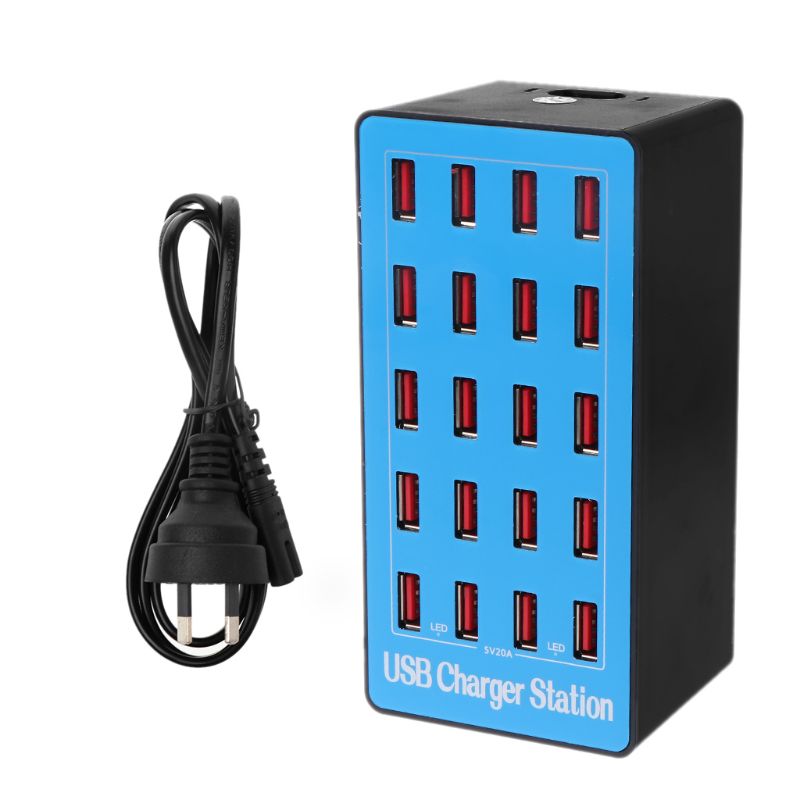 20-Port USB Hub Ladegerät Power Adapter Wand Schnelle Lade Dock Station 100W für Apple iPhone iPad Samsung huawei Smartphone Tabelle