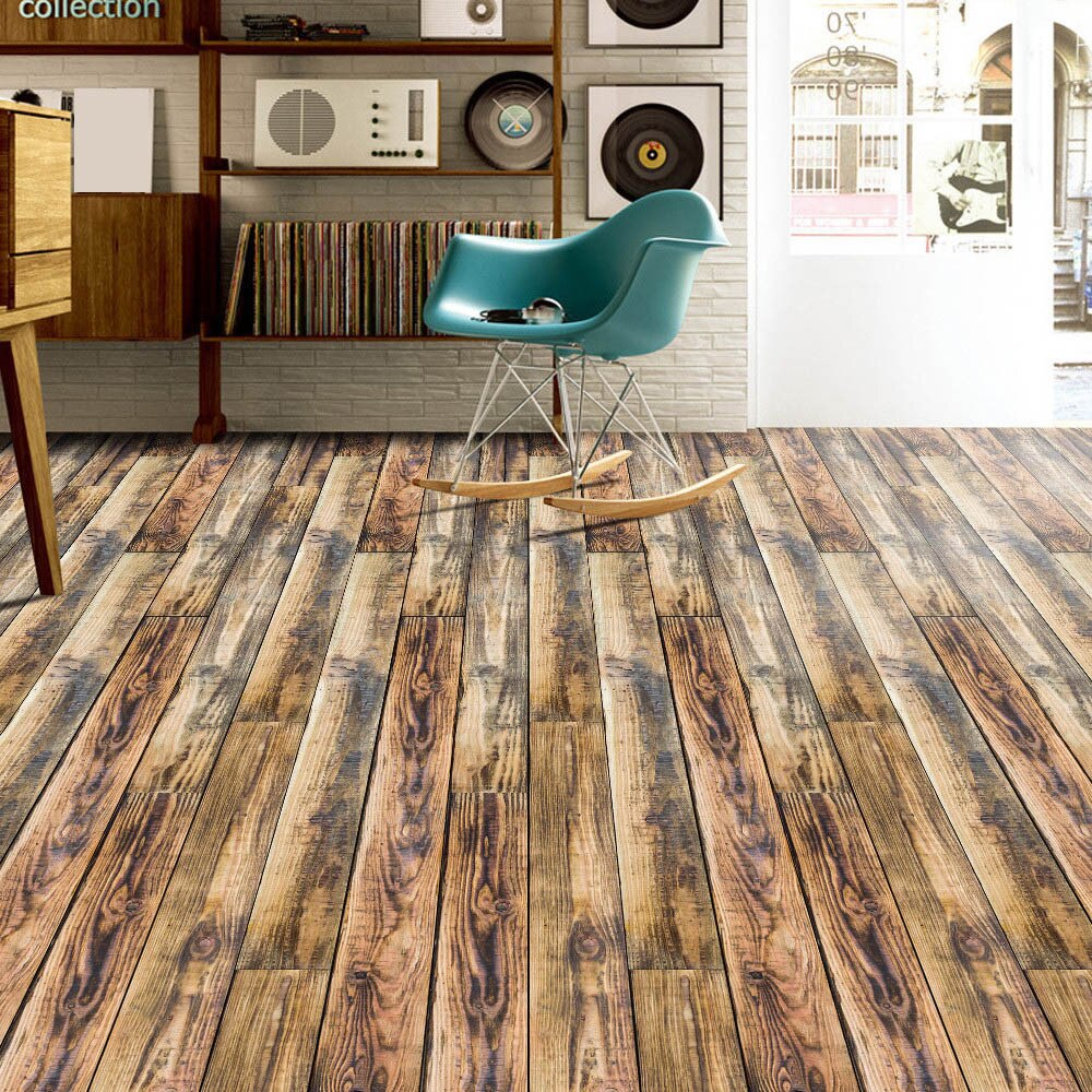 20X50 Cm Retro Zelfklevende Pvc Vloer Roll Vintage Baksteen Lijn Patroon Diy Hotel Slaapkamer Grond Decal Floor sticker