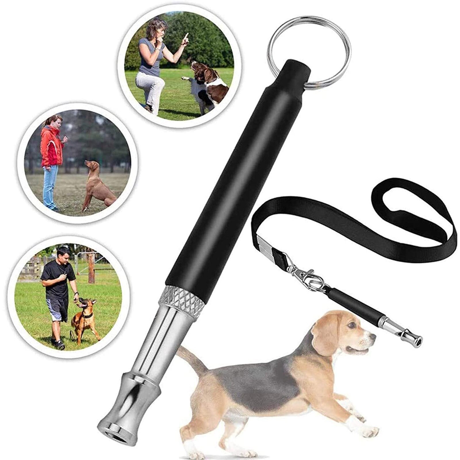 Dog Whistle With Whistle Belt 3part-ultrasonic Whistle High Frequency Adjustable Training Obedience Black Whistle Tool #4