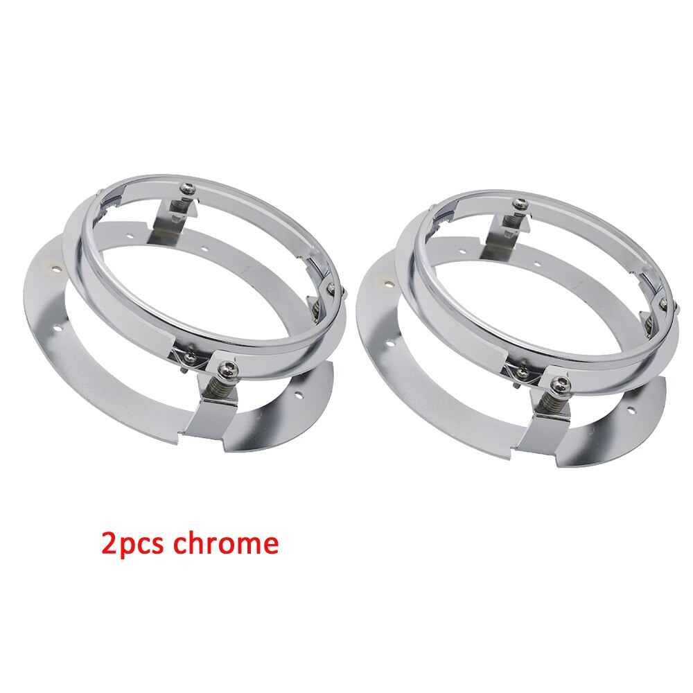 5-3/4 Inch LED Headlight Mounting Ring Bracket Adapter For Harley Accessories 5.75" Motorcycle Headlamp Housing: 2pcs Silver