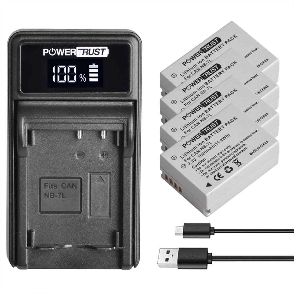 NB-7L NB7L 1600mAh batterie Rechargeable et LED chargeur USB pour Canon PowerShot G10 G11 G12 SX30 est appareil photo numérique: 4Battery and charger