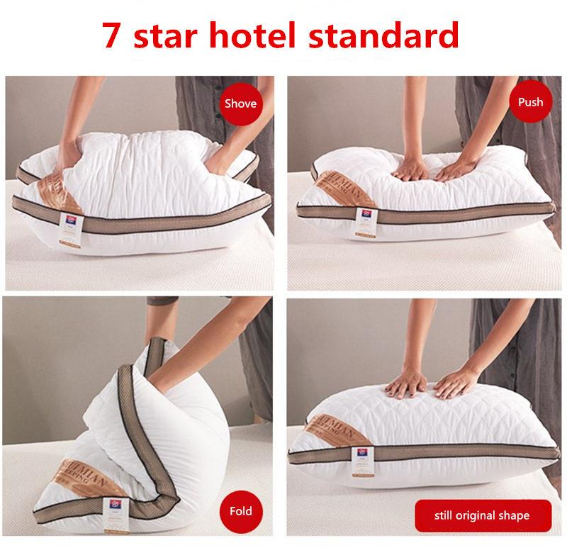 35 7- stjernet hotel standard fjer stof pude. hotel super stretch pude. hals pude kan vaskes .45 x 65 x 18cm