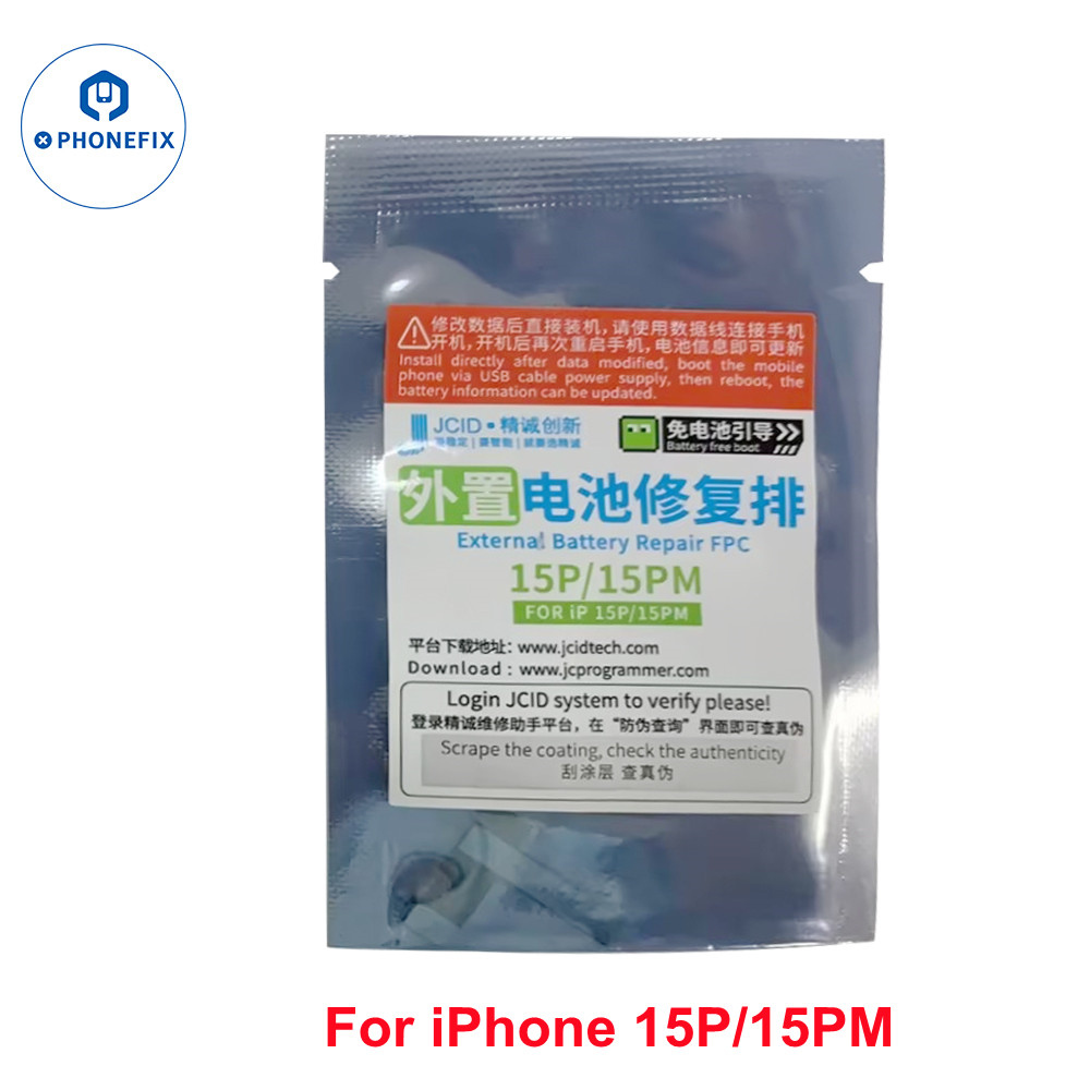 JCID JC reparación de batería Original Flex para iPhone 11 12 13 14 15 16PM quitar advertencia batería etiqueta externa reparación de repuesto flexible: Blanco mate