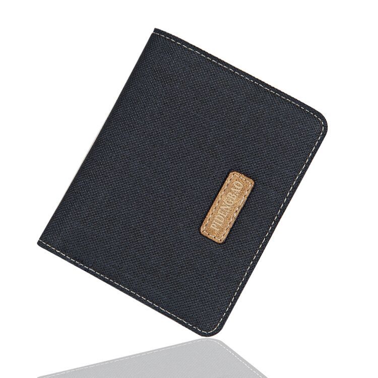 Heren Bifold Portefeuilles Card En Cash Houder Grijs Canvas Portemonnee Carteiras Beroemde Mode Luxe: Vertical Black