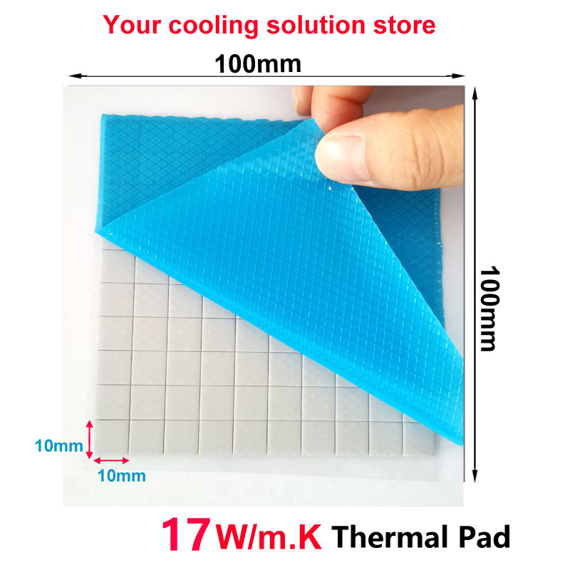 17W/Mkthermal Geleidbaarheid 100Pcs Blauw 10Mm * 10Mm Gpu Cpu Heatsink Cooling Geleidende Siliconen Pad thermische Pad