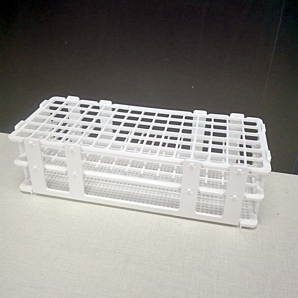 Plastic Test Tube Rack for diameter 16~20mm Test Tubes, 40 Wells, White,Detachable (40 Hole) ,tube box.