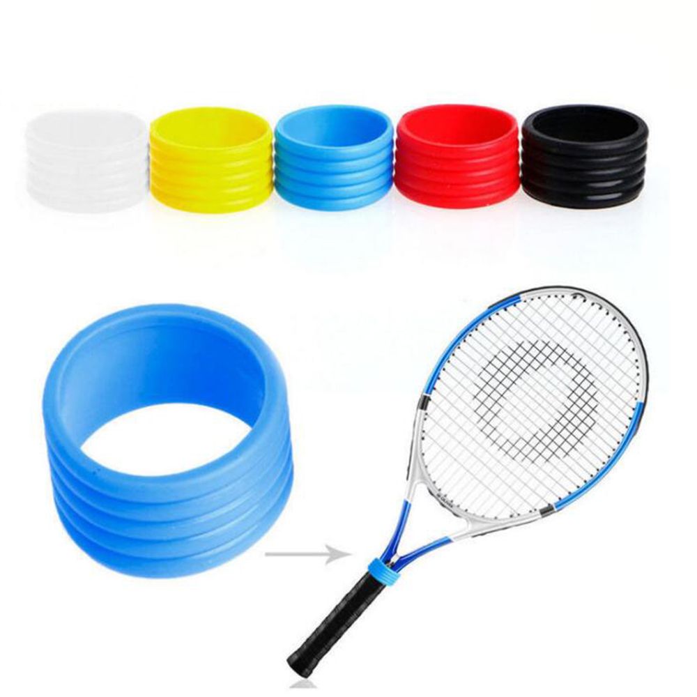 2 Stuks Rubber Tennisracket Grip Afdichtring Vaste Stretchy Tennis Racket Handvat Rubber Ring Band Tennis Accessoires