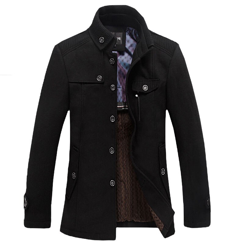 Winter Wolle Jacke Männer lässig Verdicken Stehkragen Mäntel Casaco Masculino Palto männer Windjacke Mäntel Wolle Trenchcoat