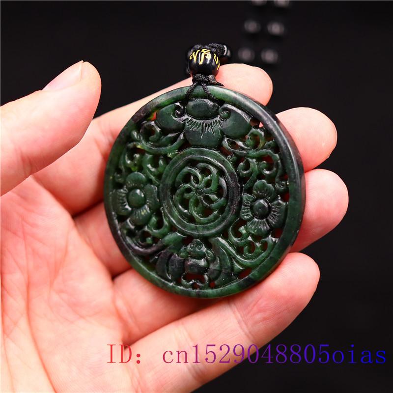 Jade Bat Hanger Mode Gesneden Charm Sieraden Chinese Ketting Natuurlijke Zwart Groen Amulet