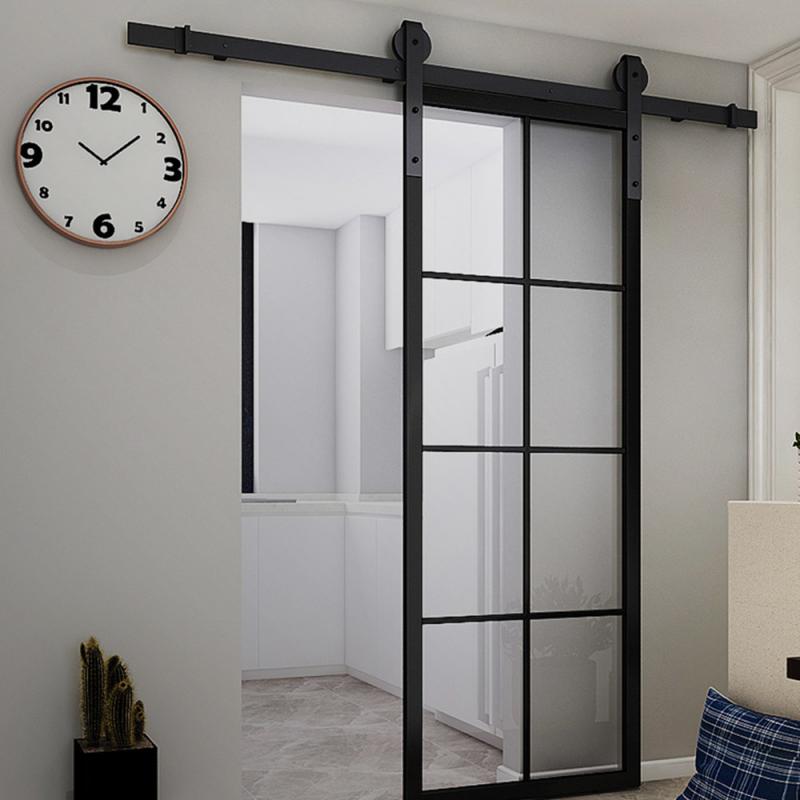 Rail de suspension pour porte coulissante HWC, 1 ensemble, porte de grange coulissante, poulie de Rail, Kit de quincaillerie, piste de placard