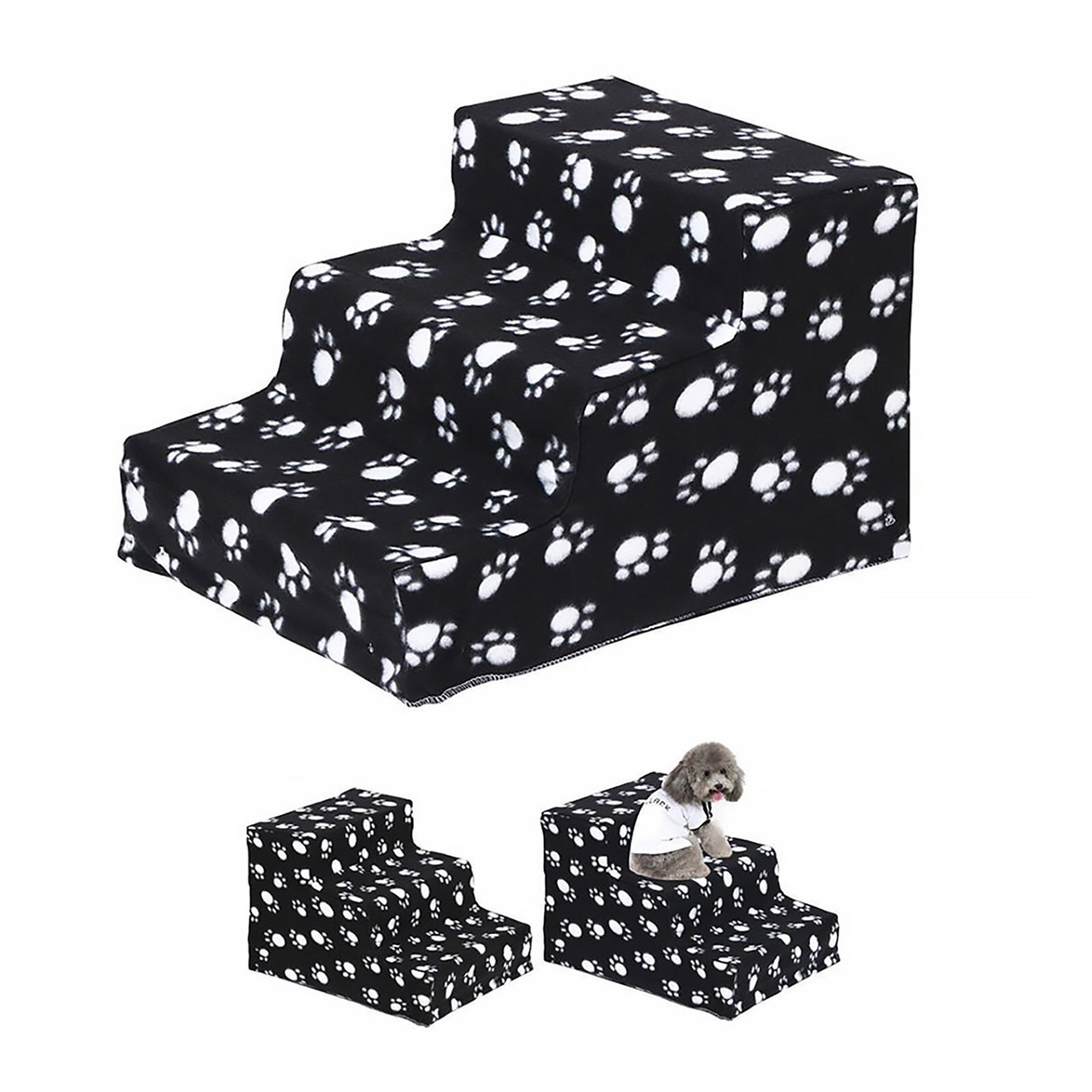 Pet Dog Climbing Ladder Dog House 3 Steps Stairs Ramp Anti-slip Removable Stabilization And Safety Stairs Easy to Carry Around