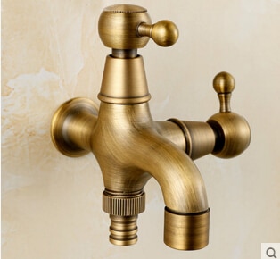 total brass bronze plating double using washing machine faucet bibcocks faucet tap garden outdoor mixer