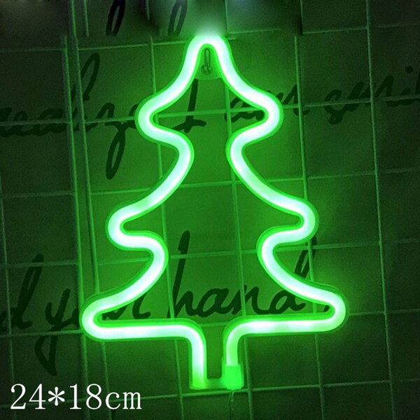 Ledet neonlys juletræs vedhængslampe boligindretning til xmas usb / batteridrevet neonskilt fest hængende ornament: Hvid
