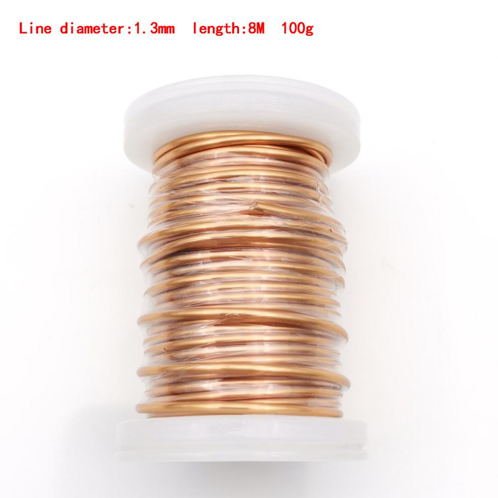 Qa -1-155 magnettråd 0.13mm 0.16/ 0.2 / 0.25mm 100g 2 uew emaljerad koppartråd magnetisk spolelindning elektromagnetisk induktion: 1.3mm 100g