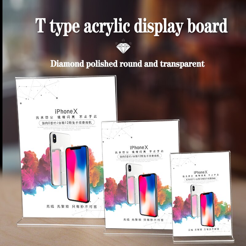 Acrylic Display Stand Double-Sided Transparent Hotel Card Price Catalog Display Menu Dish Name Exhibition Display Stand: 297x210mm  A4