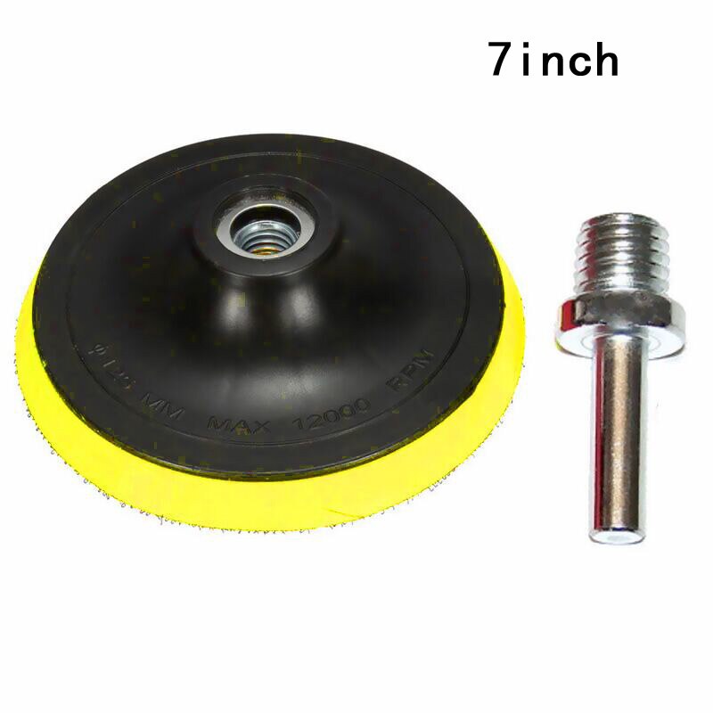 3 pouces support tampon polissage plaque de polissage en caoutchouc M14 fil de forage avec tige de 8mm: 7inch