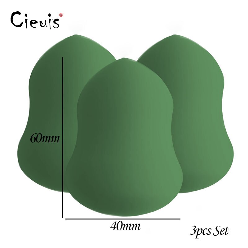 3pc maquillage éponge cosmétiques bouffée mélangeur ensemble Puf maquillage éponge pour maquillage visage poudre liquide fond de teint Puf pour directe: 3pcs Green Gourd