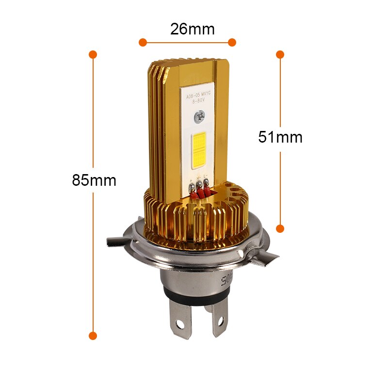 1 Pcs LED Motorfiets Koplamp Moto H4 HS1 LED Lampen Hi/Lo Beam 2000LM Motorbike ATV Scooter motor LED Koplamp