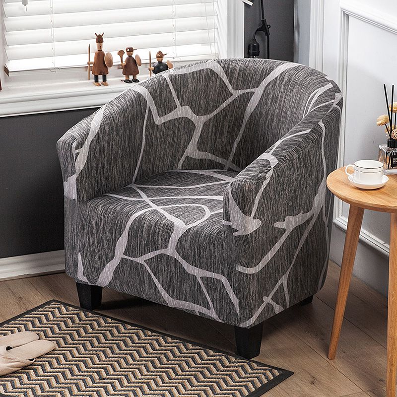 Venytettävä nojatuolin päällinen geometrinen amme kahvi sohvan päällinen klubituoli sohvan slipcover olohuoneen kodin huonekalujen suojaan: F nojatuolin päällinen
