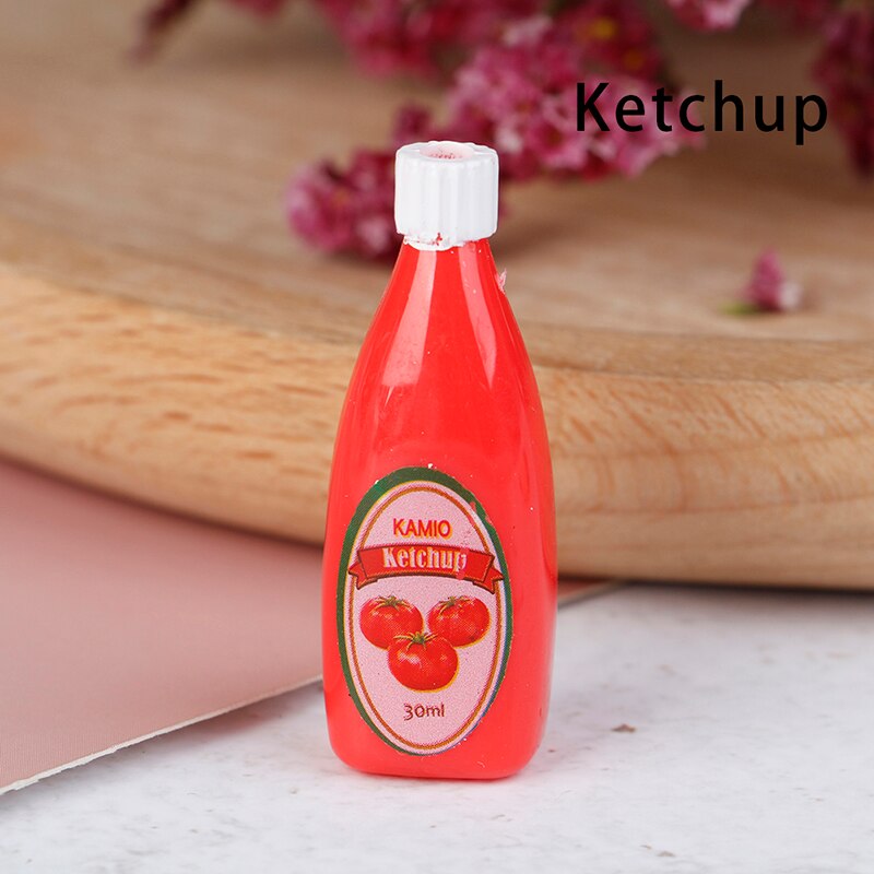 Food Mini Chocolate Sauce ketchup Jam Dolls Kitchen Toys 1:12 Dollhouse Miniature 15.6*12.5*42mm: A