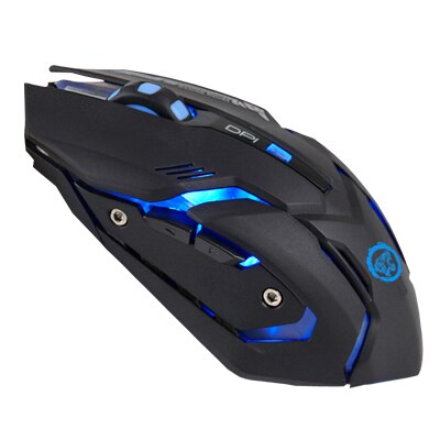 Rechargeable Wireless Gaming Mouse 7-color Backlight Breath Comfort Gamer Mice for Computer Desktop Laptop NoteBook PC: ALL BLACK