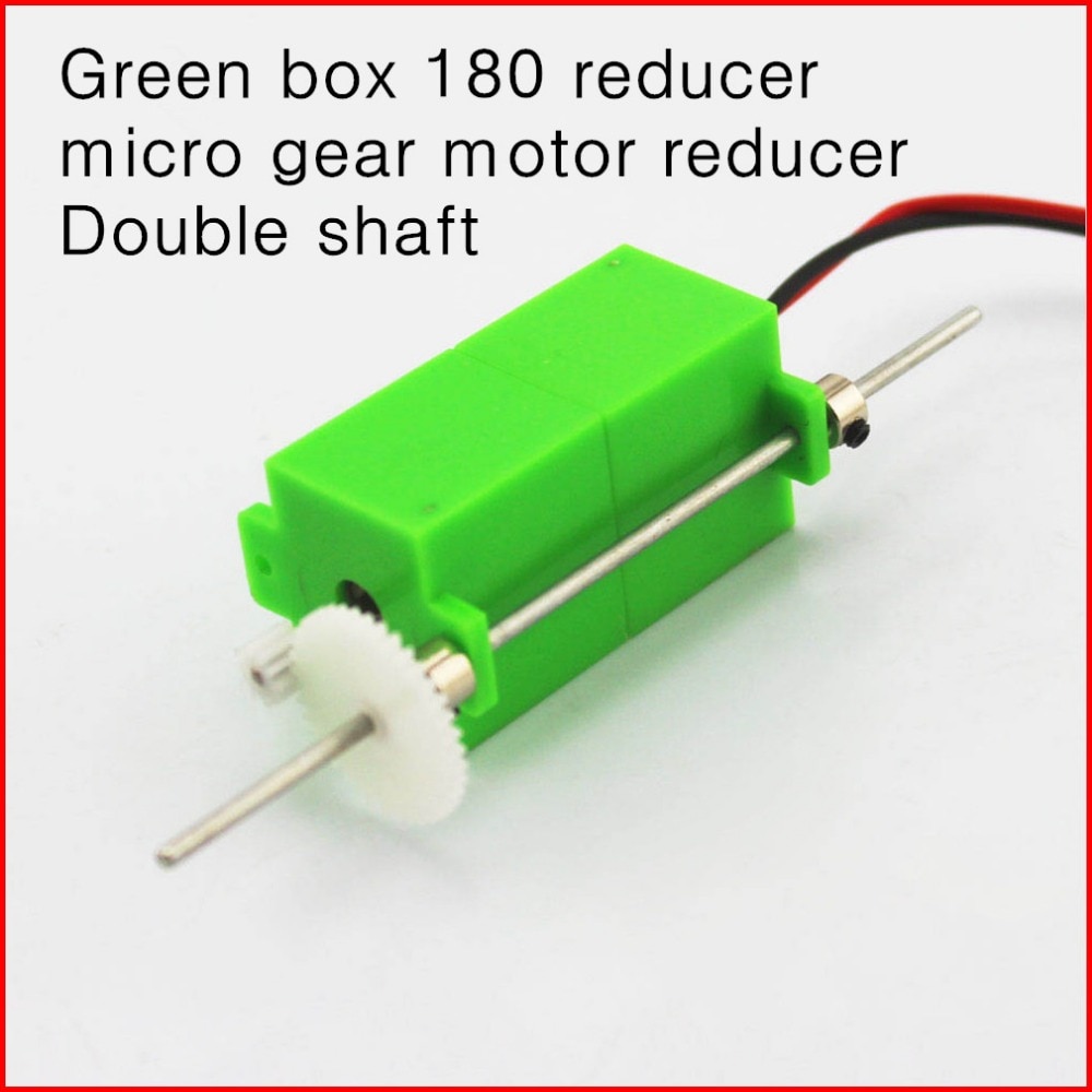Grøn boks 180 reduktionsgear ,180 gearmotor 3-7v gør-det-selv bilmodel gearreduktionsramme mikro gearmotorreduktion, dobbeltaksel