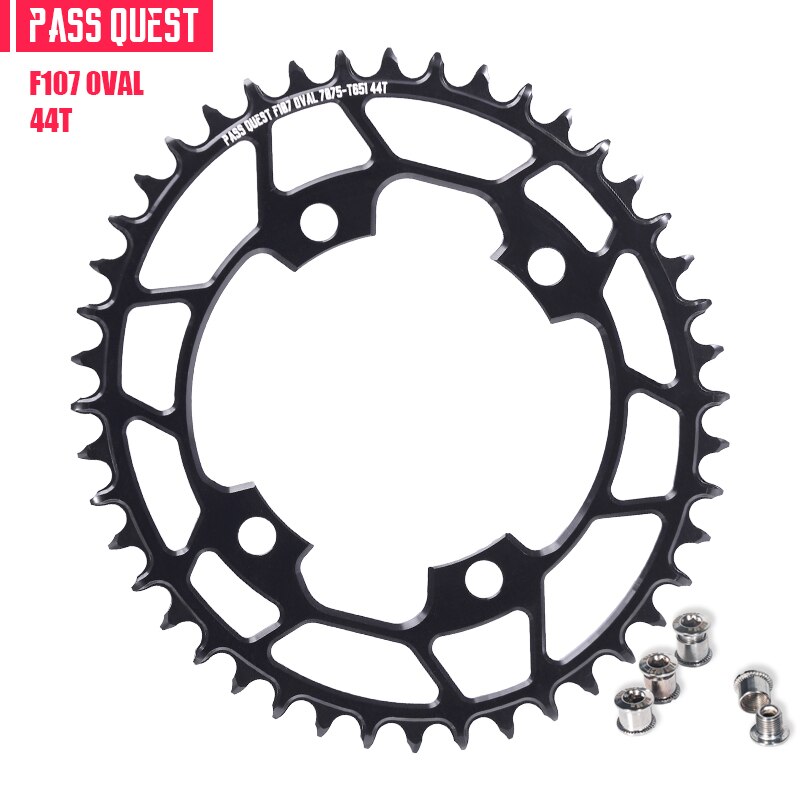Pass Quest F107BCD Kettingblad 36-52T Ronde/Oval Black Crank Voor Sram Force Crank 12 Speed Axs kettingblad Smalle Brede Kettingblad: hollow oval 44T