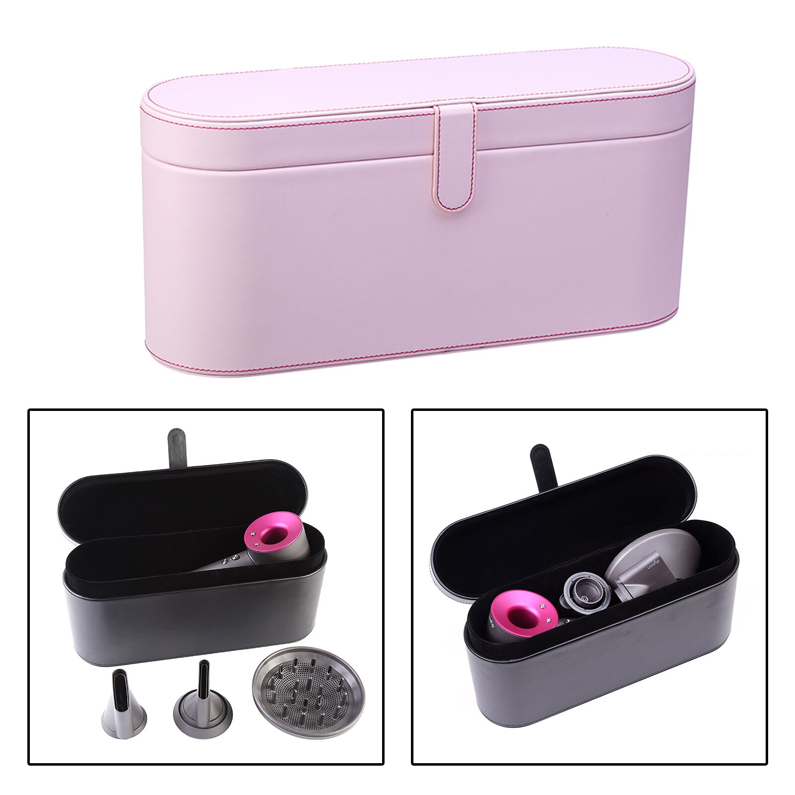 Portable PU Hair Dryer Storage Box for HD03 Dyson Supersonic Hairdryer Fits Accessories Air Brush Organizer: Pink