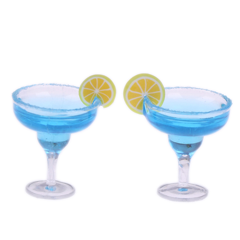 Mini 2 Stuks Hars Cocktail Cup Simulatie Drank Glas Model Speelgoed Poppenhuis Decoratie Schaal 1/12 Poppenhuis Miniatuur Accessoires