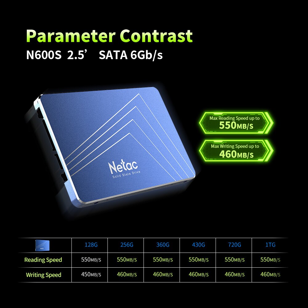 Netac 2.5'' SSD 480GB 240GB 120GB Internal Solid State Drive TLC 430GB SSD Hard Disk SATA6Gb/s For Laptop Desktop Computer N500S