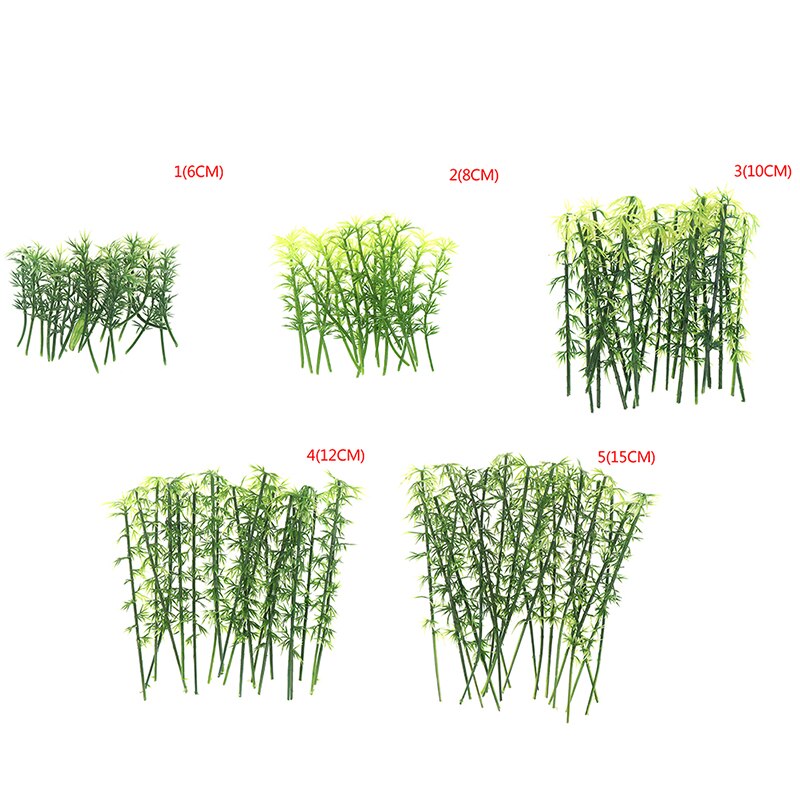 20 Pcs Plastic Miniatuur Model Boom Landschap Bamboe Boom Zand Tafel Model Decor Accessoires Speelgoed Hobby