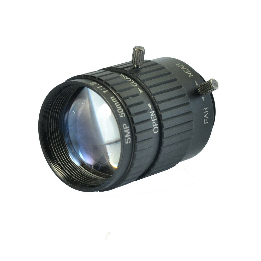 5.0MP 50mm Fixed Focus Manual Zoom Lens CS Mount CCTV Lens for Microscope