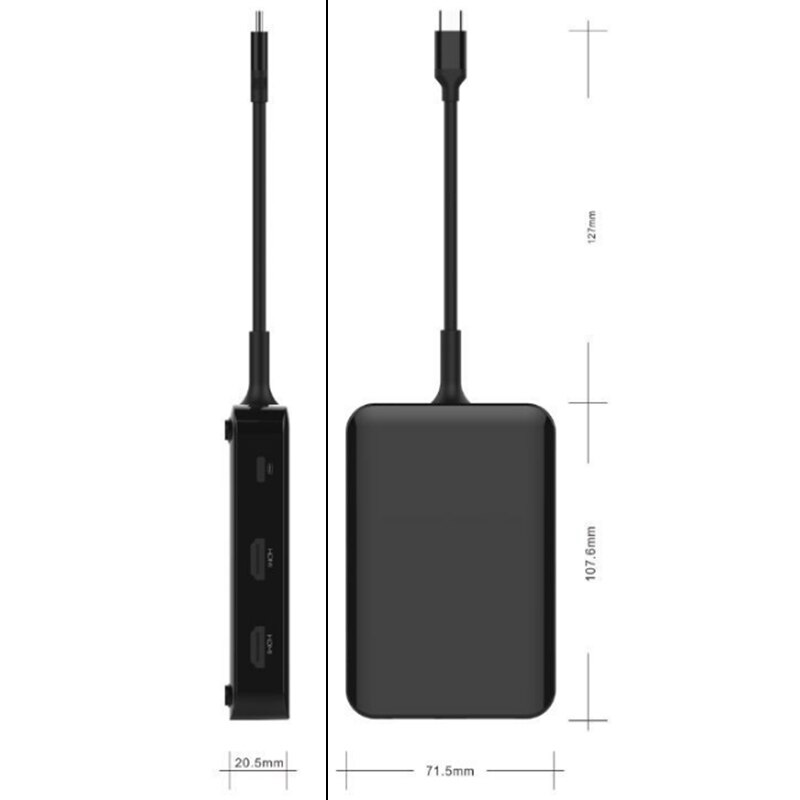 USB Hub 9 in 1 Multi-Port USB C Dual RJ45 HDMI Adapter 3.5 o VGA PD Charging Dock Stations for PC