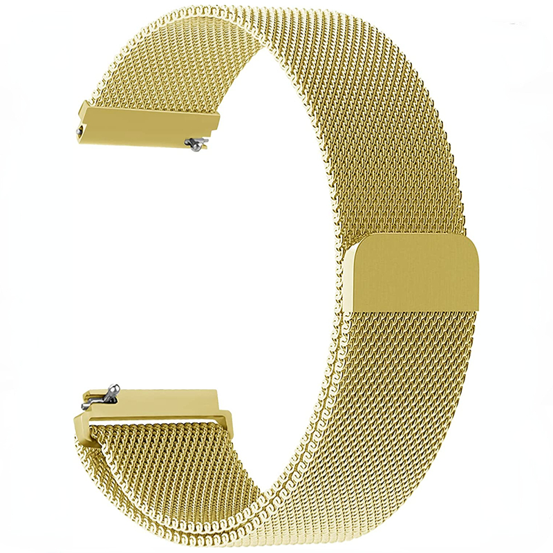 Banda milanesa de 20mm/22mm para Amazfit GTS/2/2e/3/4/GTS2 Mini/GTR 42mm/47mm/GTR2/3/4/Pro stratos pulsera de Metal Amazfit bip: Amarillo plata / 24mm