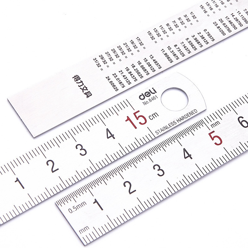 With the scale ruler mapping measurement of office stationery 15cm/20cm/30cm/50cm stainless steel ruler steel cutting ruler