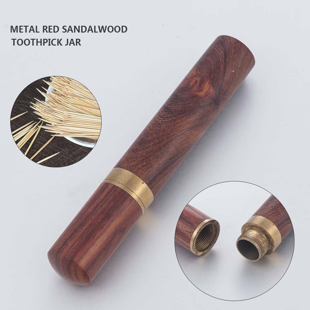 4x Portable Retro Wooden Toothpick Holder Pocket Toothpick Dispenser Bucket Tool 1.8 Cm Diameter Toothpick Holders