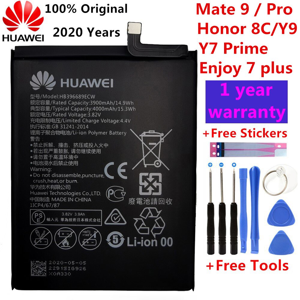 Huawei Orginal Battery Honor Nova Mate 2 2i 3 4 P8 P9 P10 P20 5C 5A 5X 6A 7X G7 8 8X 8C 9 9i G10 10 20 Lite Plus Pro Batteries: Mate9-Pro Y9