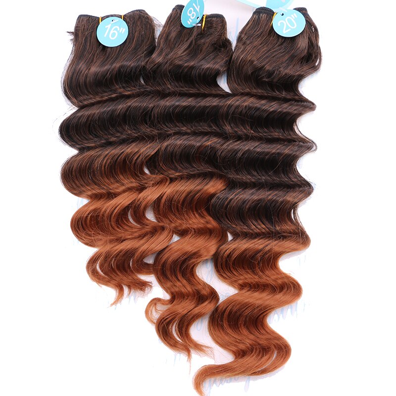 Deep Curly Hair Wave Synthetic Hair Heat Resistant loose Deep Wave Hair Bundles Extensions Natural Black Weaving: M1-30